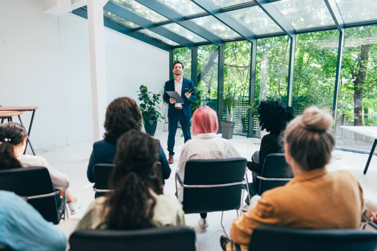 Businessmen and businesswomen making a corporate party
